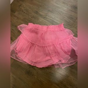 Love shack fancy pink tulle mini skirt